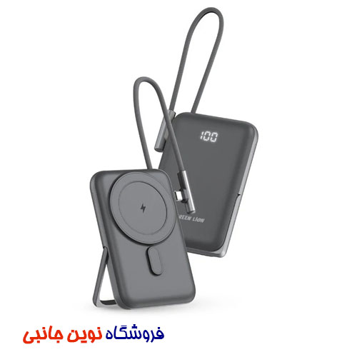 پاوربانک مگ سیف گرین لاین 10000 میلی آمپر مونت کارلو | Powerbank Mag Safe Green Lione 10000 mAh Monte Carlo ( تک / عمده )