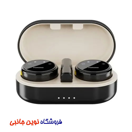 میکروفون یقه ای دو فرستنده پرودو مدل PD-WMDMIC-BK ا Porodo PD-WMDMIC-BK Lavalier Microphones Type-C Connector With Lightning Adapter (تک / عمده)